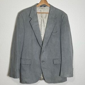 Kuppenheimer Men's Gray Prima Suede 2 Button Single Breasted Blazer Size 42 R